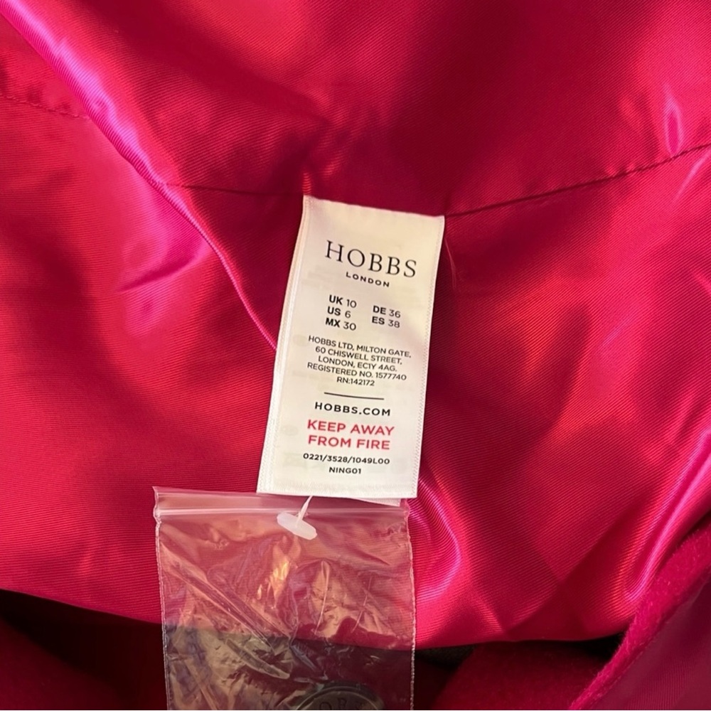 NWOT Hobbs London 'Tilda' Wool Coat in Fuchsia Pink ASO Kate Middleton-UK10/US6 - Picture 10 of 13